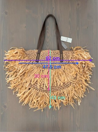 Maxi bolso de rafia con flecos