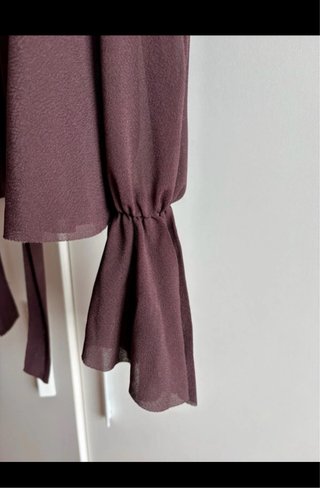 Blusa gasa semitransparente marrón