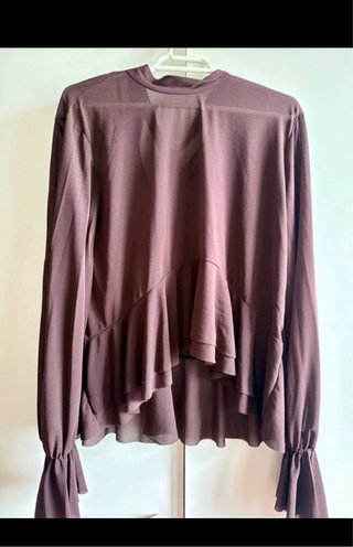 Blusa gasa semitransparente marrón
