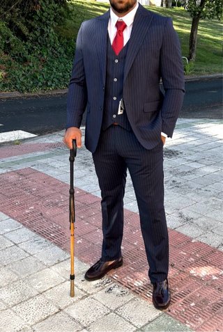 Traje de raya diplomática azul Puro ego