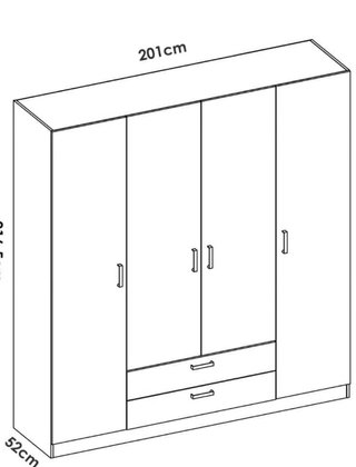 Armario 4 puertas dekit blanco