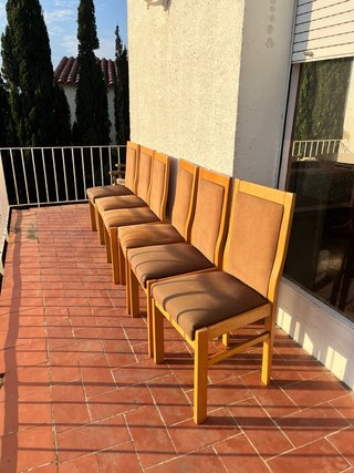 Juego de 6 Sillas de Comedor de Madera