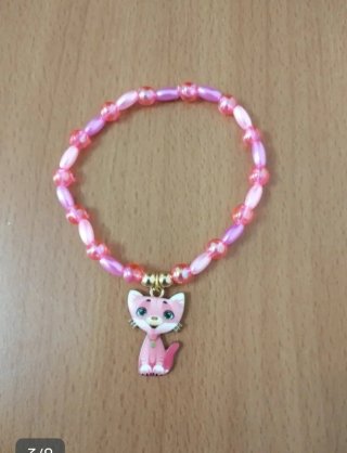 Lote 5 pulseras elásticas de 19 cm con gatitos