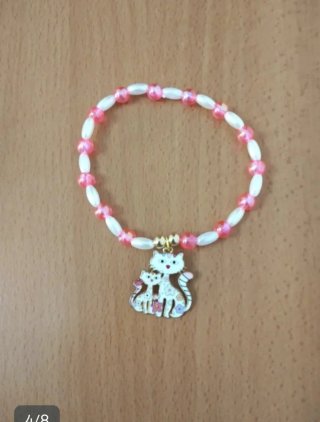 Lote 5 pulseras elásticas de 19 cm con gatitos