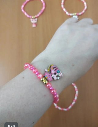 Lote 5 pulseras elásticas de 19 cm con gatitos