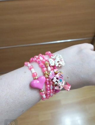 Lote 5 pulseras elásticas de 19 cm con gatitos