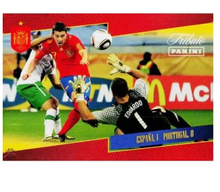 Cromo España vs Portugal Tributo Panini
