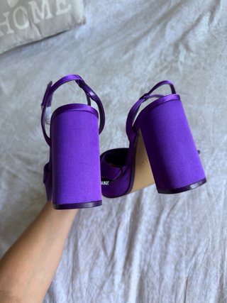 Sandalias Zara Plataforma Moradas Talla 38