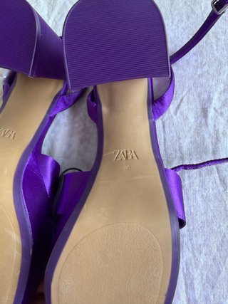 Sandalias Zara Plataforma Moradas Talla 38