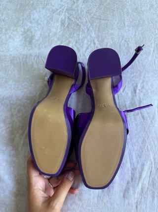 Sandalias Zara Plataforma Moradas Talla 38