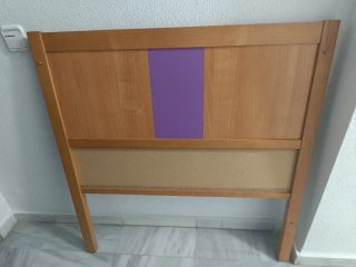 2 Cabeceros madera haya 90cm morado