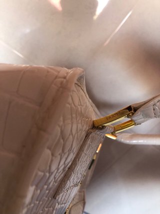 Bolso Loewe Amazonas Cocodrilo Dorado Blanco