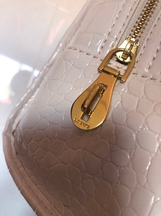 Bolso Loewe Amazonas Cocodrilo Dorado Blanco