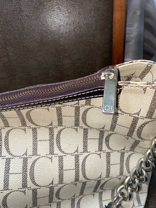 Bolso CH Carolina Herrera Beige Marrón Cadena