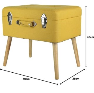 Baúl amarillo con patas de madera