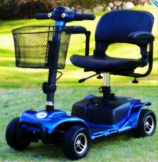 Silla de ruedas eléctrica azul