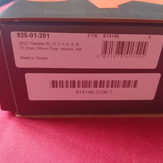Tija Fox Transfer SL 50 [NUEVA]