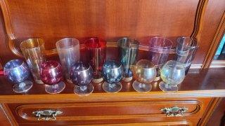 Set 12 Copas y vasos de Colores (cristal)