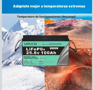 Batería LiFePO4 25.6V 100Ah con BMS