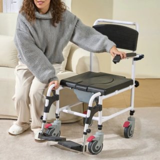 Silla Ruedas Inodoro con Ruedas Ajustable.Nueva!!