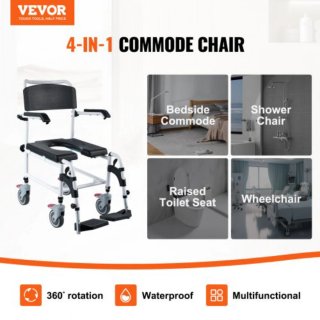 Silla Ruedas Inodoro con Ruedas Ajustable.Nueva!!