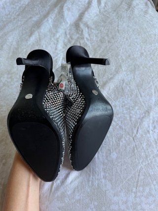Sandalias Zara Tacon Brillantes Talla 38