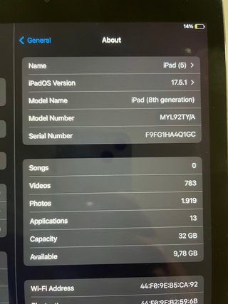 iPad 8ª Gen Space Gray