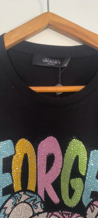 Camiseta George V Paris Oso Brillante Negra