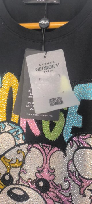 Camiseta George V Paris Oso Brillante Negra