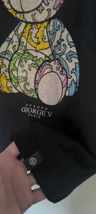 Camiseta George V Paris Oso Brillante Negra