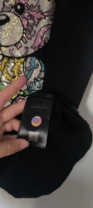 Camiseta George V Paris Oso Brillante Negra