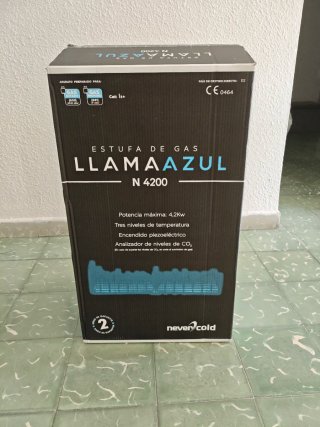Estufa de gas usada una vez