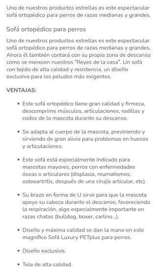 Sofá ortopédico para perros medianos/grandes
