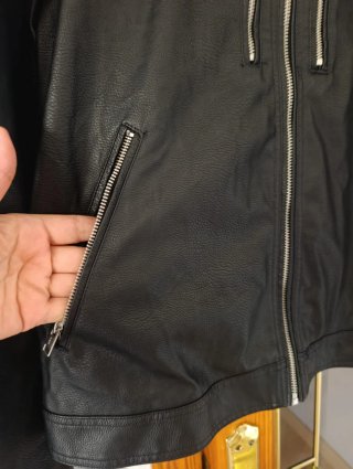Chaqueta de cuero negra hombre