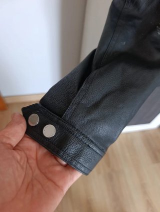 Chaqueta de cuero negra hombre