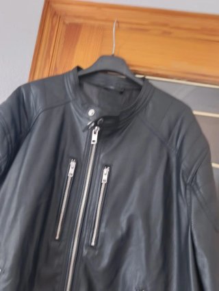 Chaqueta de cuero negra hombre