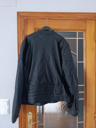 Chaqueta de cuero negra hombre