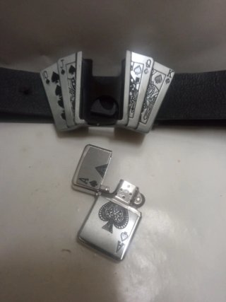 Cinturón Zippo Hebilla Mechero encendedor poker