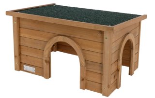 Caseta madera roedores con tejado verde