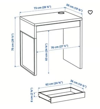 Mesa escritorio Micke Ikea