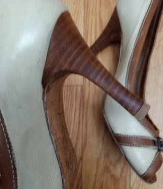 Zapatos de tacón peep. toe Massimo Dutti de piel
