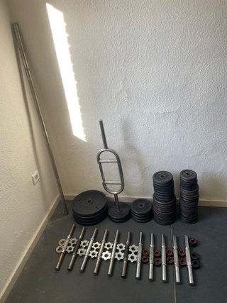Juego de pesas y mancuernas