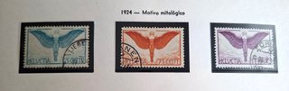 Sellos Suiza año 1924 Yvert A10-12 Usados
