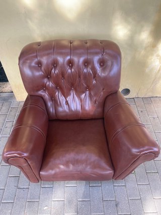 Sillón Chester de Cuero Marrón