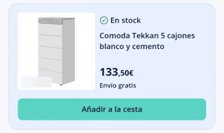 Cómoda 5 cajones Tekkan Cemento