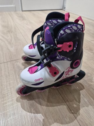 Patines en línea Oxelo morados y blancos