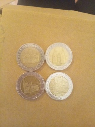 4 Monedas de 2 Euros Alemania