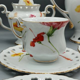 Exclusivo Juego de Té de Porcelana Fina (6 Servs.)