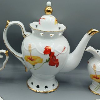 Exclusivo Juego de Té de Porcelana Fina (6 Servs.)