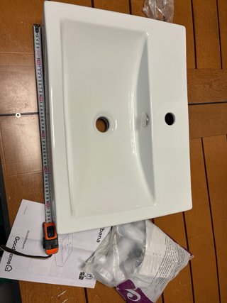 Lavabo de cerámica blanco